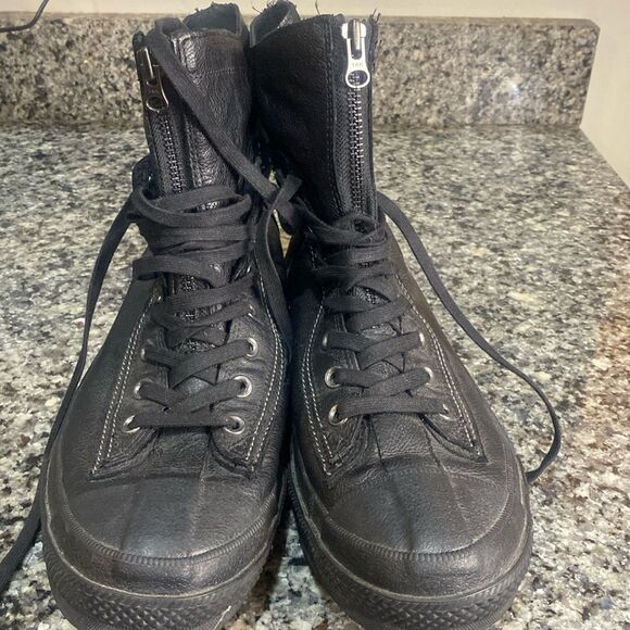Rare Converse Chuck Taylor XHI  leather combat blackout boots men Sz 13 - Picture 1 of 5
